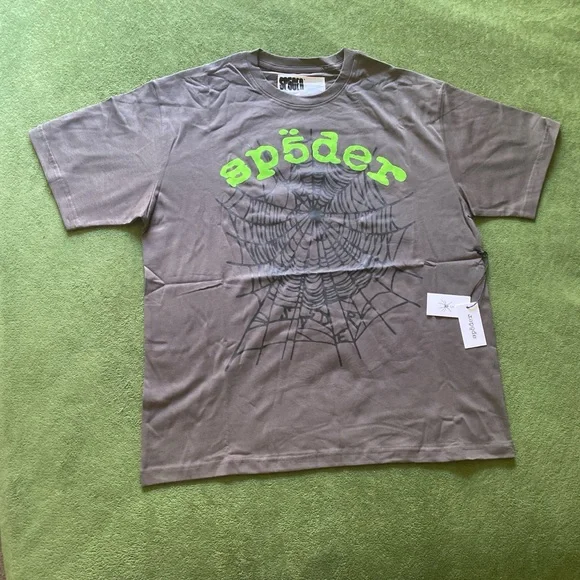 New sp5der Slate Grey OGWEB V2 T-shirt Size M - Picture 1 of 5